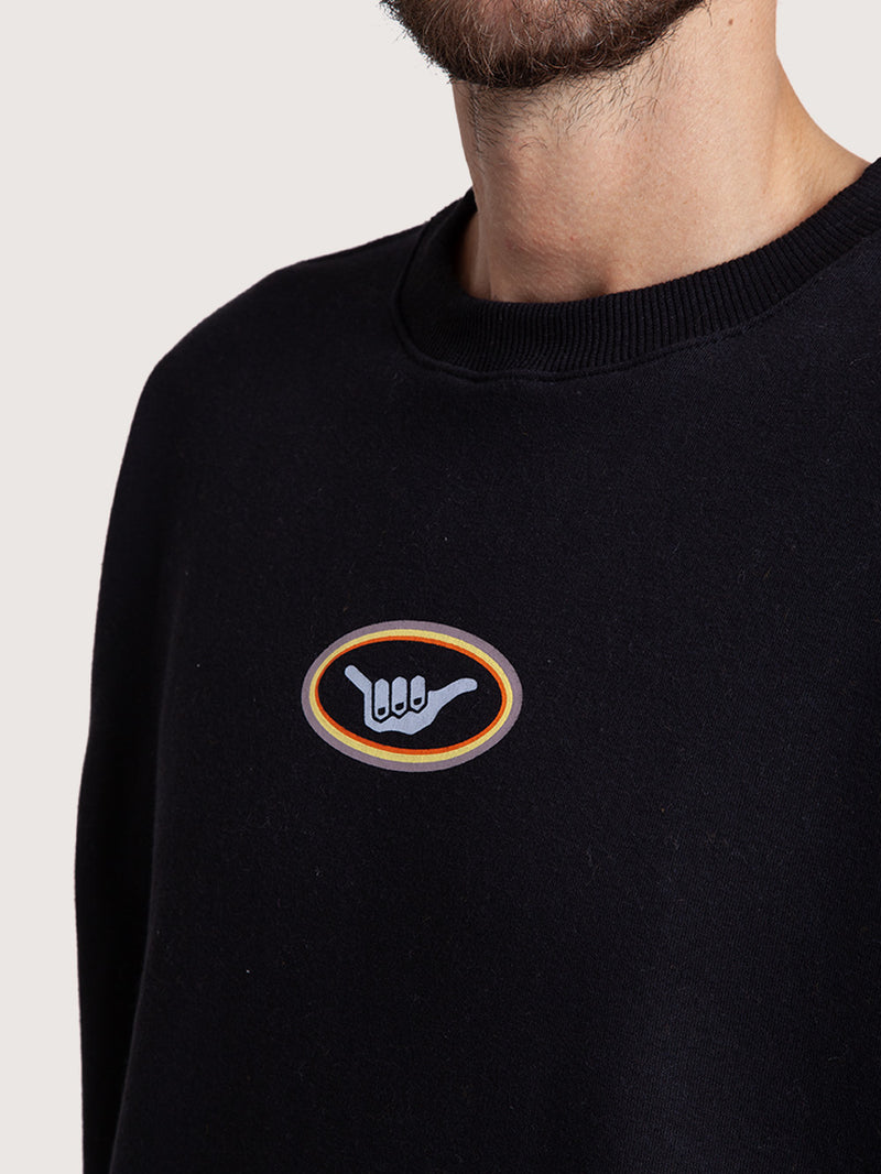 Moletom Careca Preto Hang Loose Retro