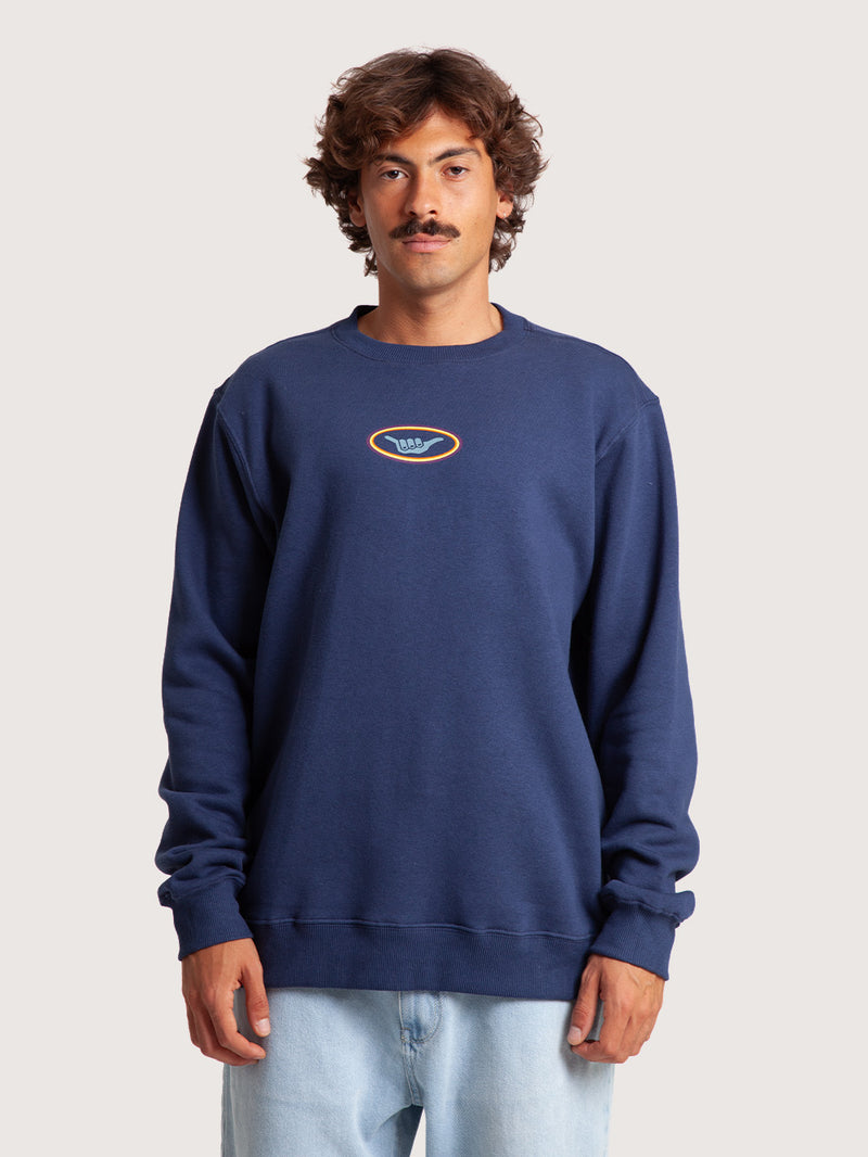 Moletom Careca Azul Marinho Hang Loose Retro