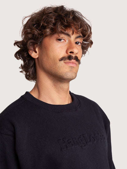 Moletom Careca Preto Hang Loose Emboss