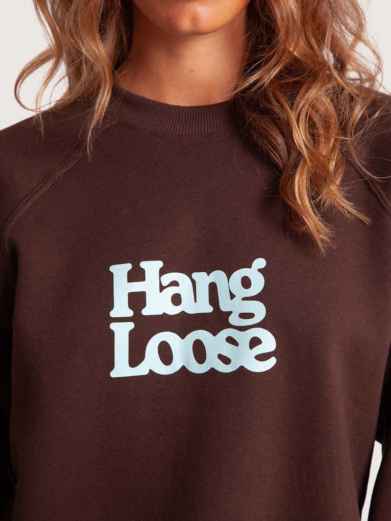 Moletom Careca Marrom Feminino Hang Loose Basic