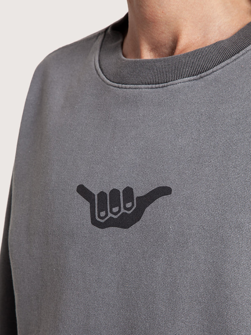 Moletom Careca Preto Hang Loose Retro Washed