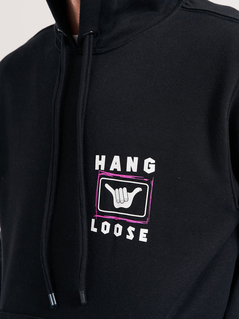 Moletom Canguru Hang Loose Racer Preto