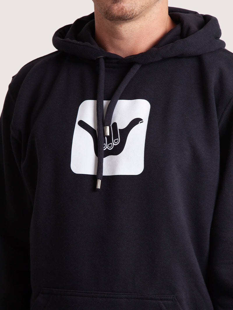 Moletom Canguru Preto Hang Loose Logo