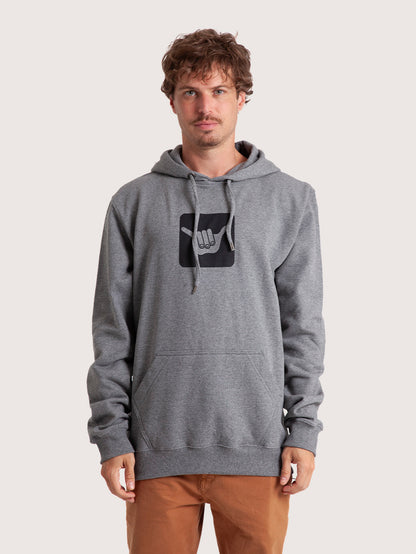 Moletom Canguru Mescla Grafite Hang Loose Logo