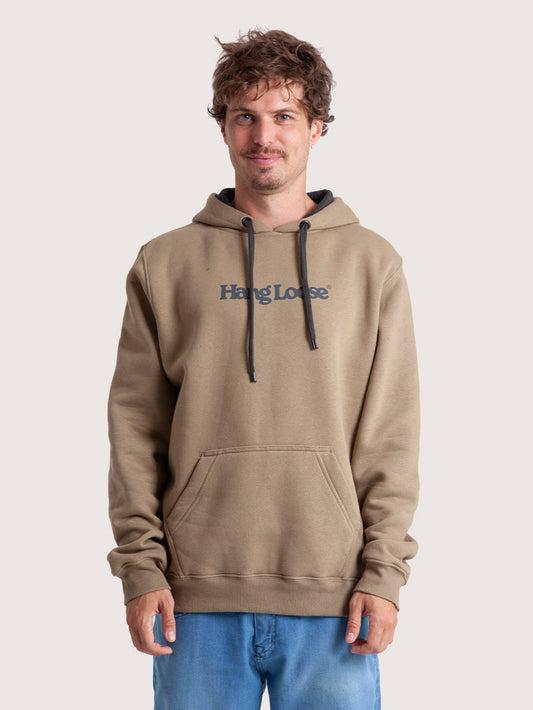 Moletom Canguru Caqui Hang Loose Typo