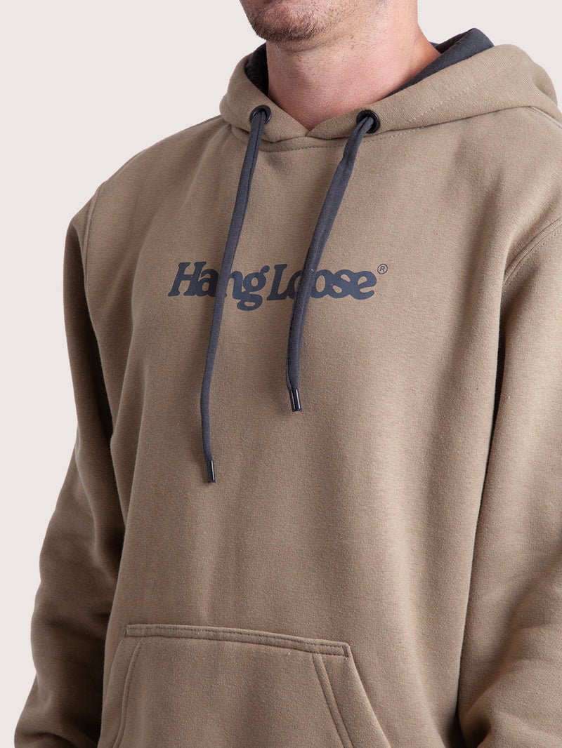 Moletom Canguru Caqui Hang Loose Typo