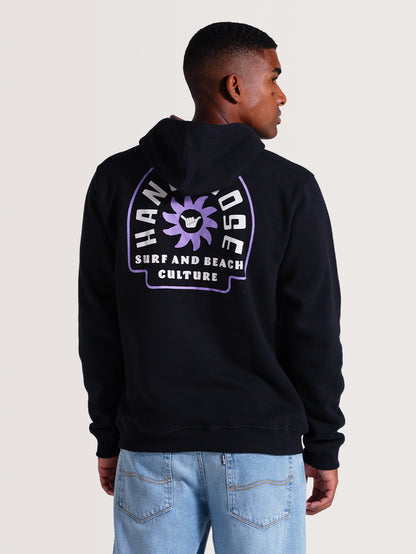 Moletom Canguru Preto Hang Loose Shield