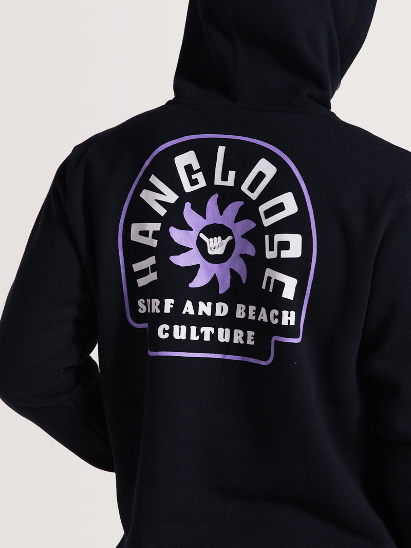Moletom Canguru Preto Hang Loose Shield