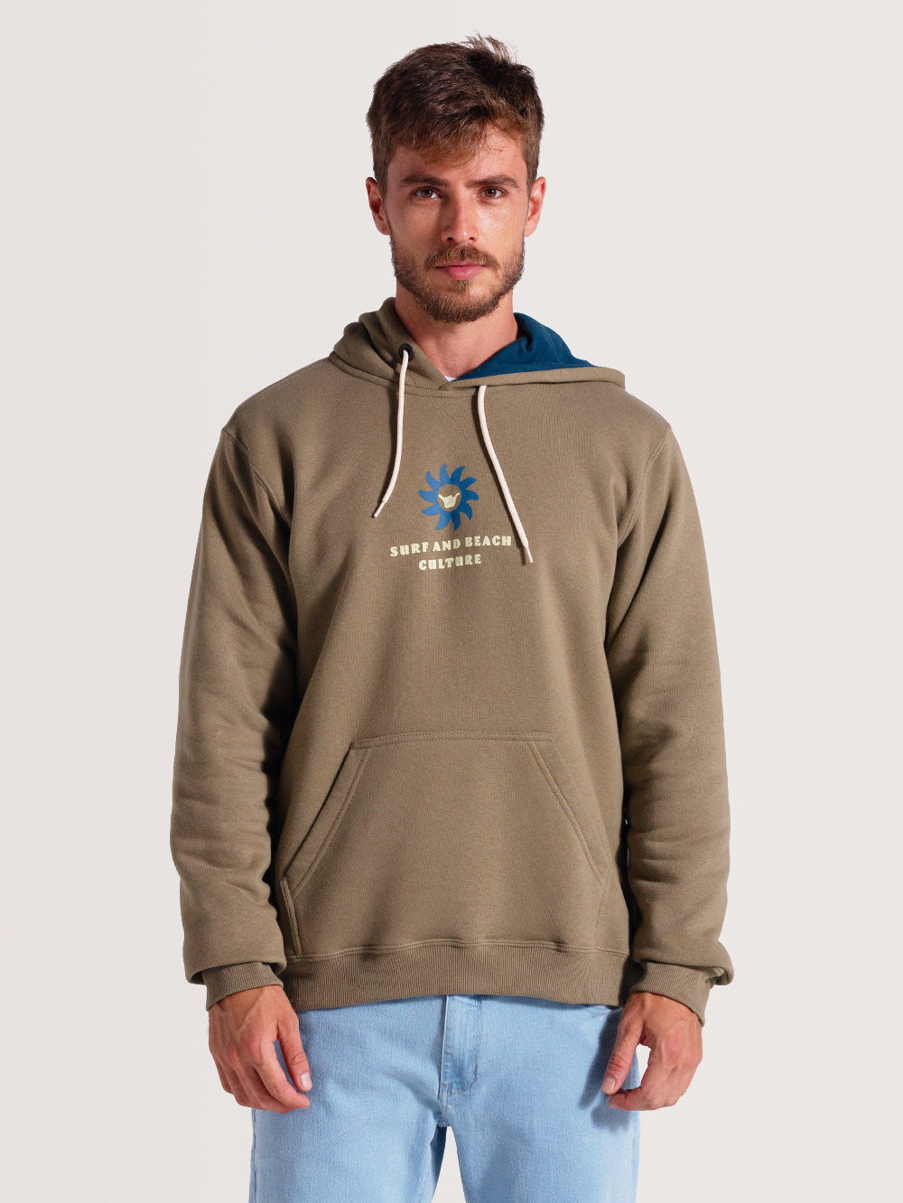 Moletom Canguru Caqui Shield | Hang Loose – Hang Loose Brasil