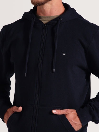 Moletom Canguru Com Zíper Preto Hang Loose Glassy