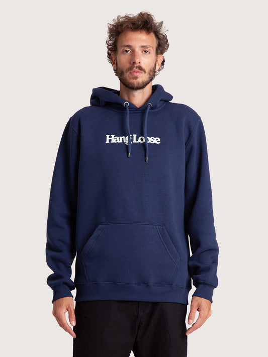 Moletom Canguru Azul Marinho Hang Loose Typo