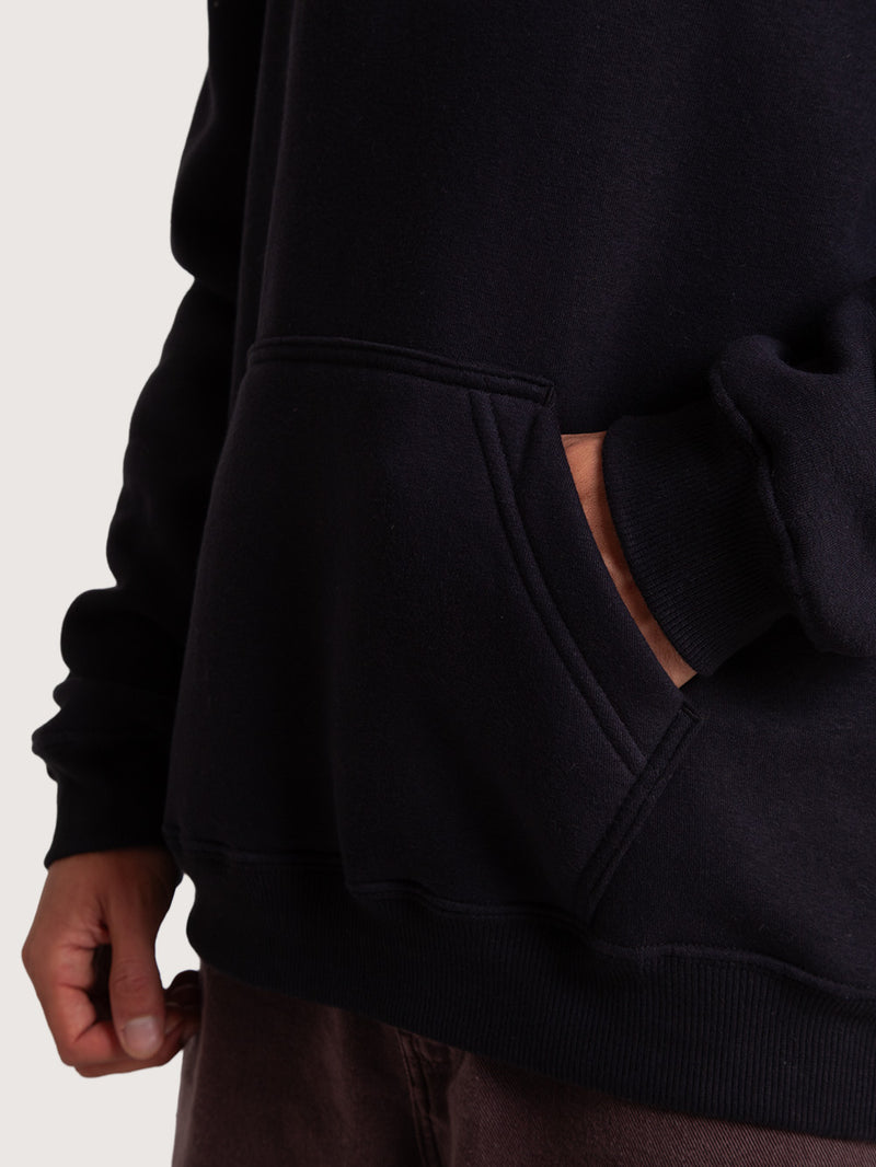 Moletom Canguru Preto Hang Loose Clean
