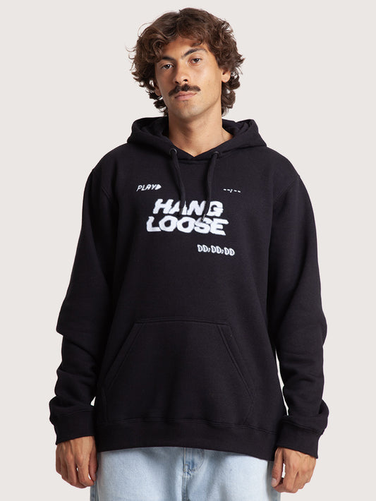 Moletom Canguru Fechado Preto Hang Loose VHS