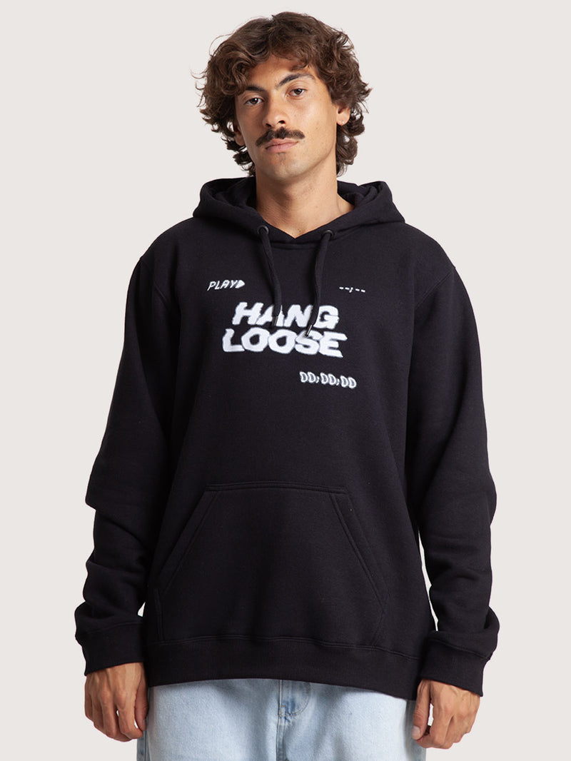 Moletom Canguru Fechado Preto Hang Loose VHS
