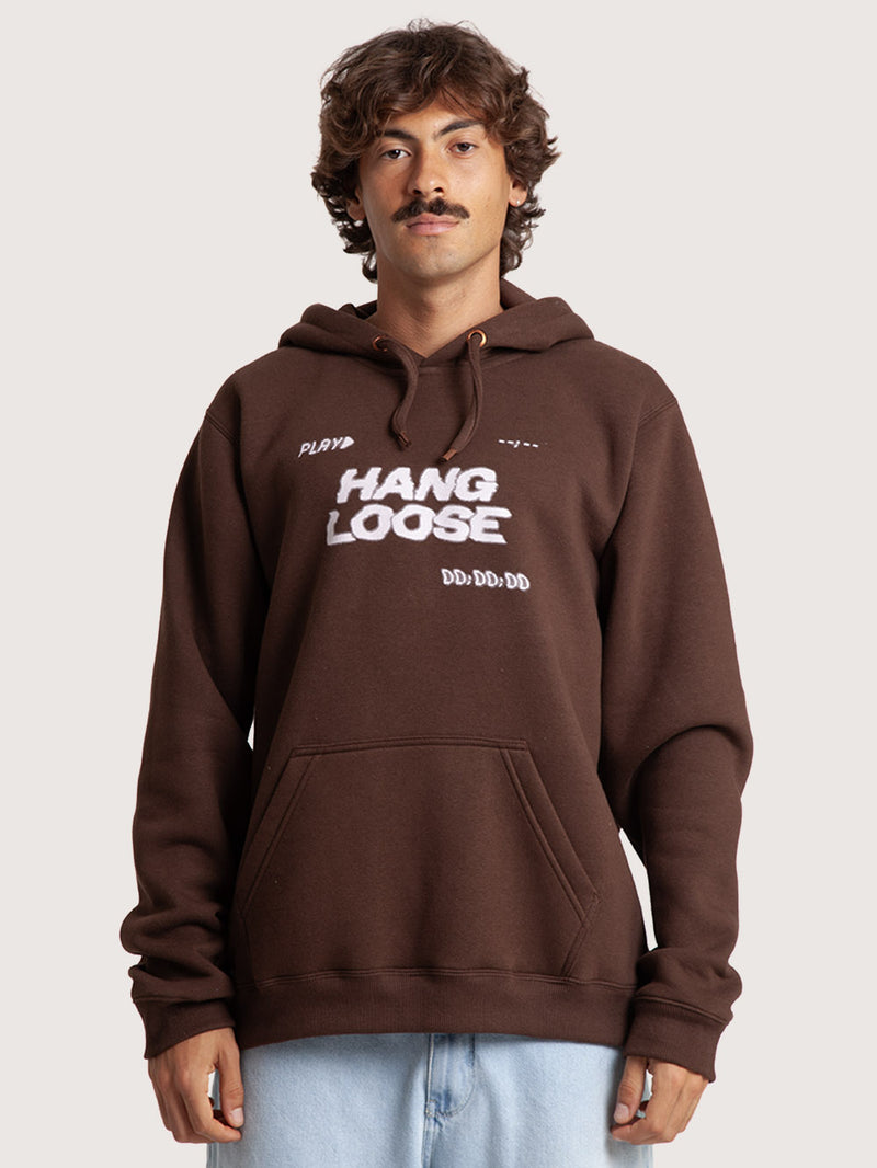 Moletom Canguru Fechado Marrom Hang Loose VHS