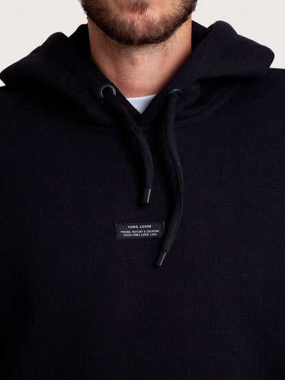 Moletom Hang Loose Preto 320g com Capuz Loose