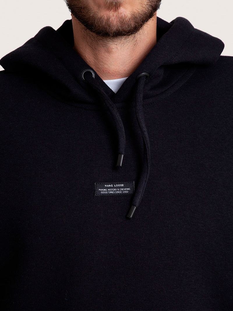 Moletom Hang Loose Preto 320g com Capuz Loose
