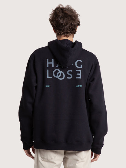 Moletom Hang Loose Preto 320g com Capuz Loose