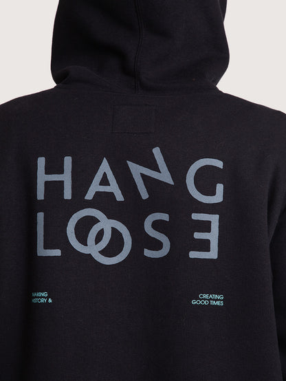 Moletom Hang Loose Preto 320g com Capuz Loose