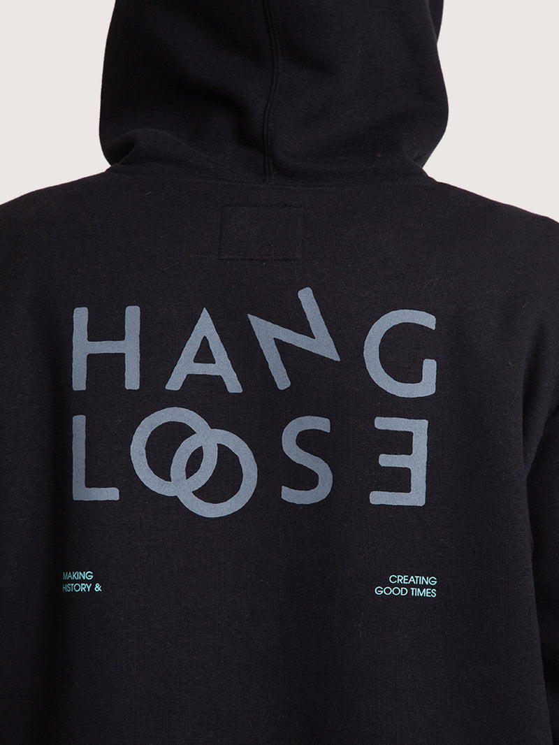 Moletom Hang Loose Preto 320g com Capuz Loose