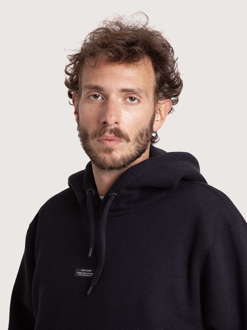 Moletom Hang Loose Preto 320g com Capuz Loose