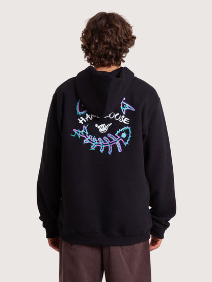 Moletom Canguru Preto Hang Loose Fish