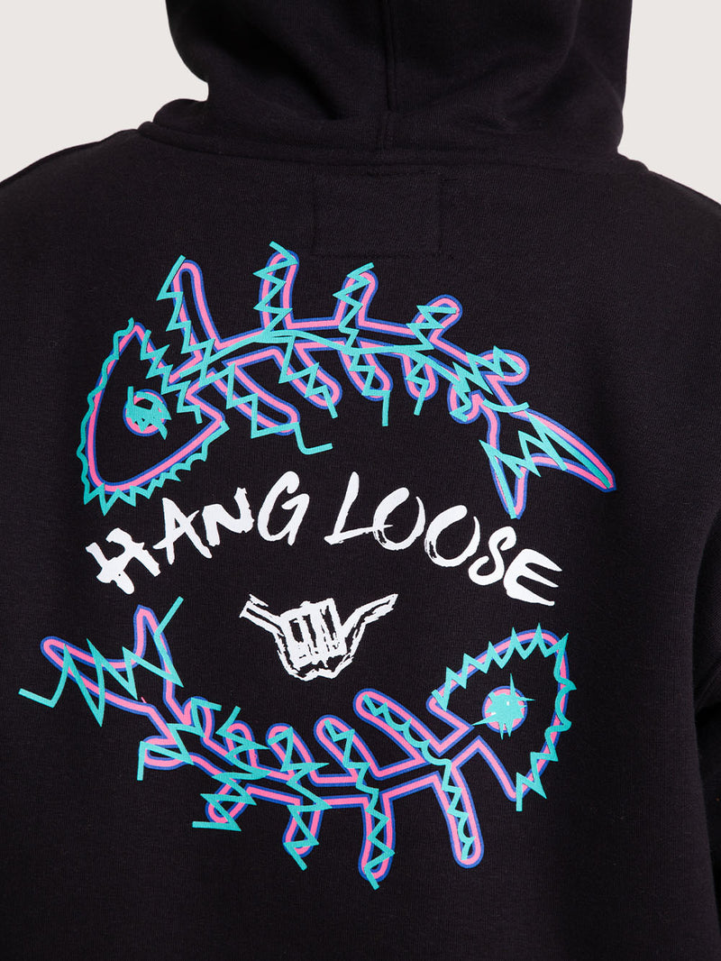 Moletom Canguru Preto Hang Loose Fish