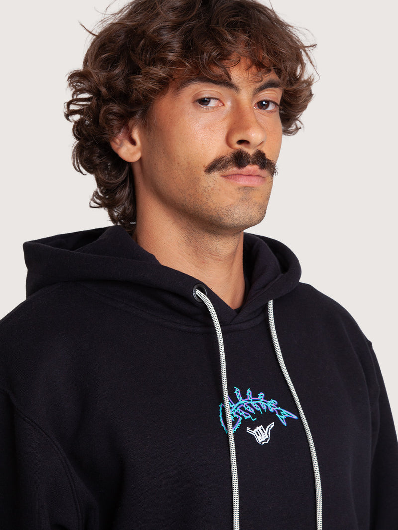 Moletom Canguru Preto Hang Loose Fish