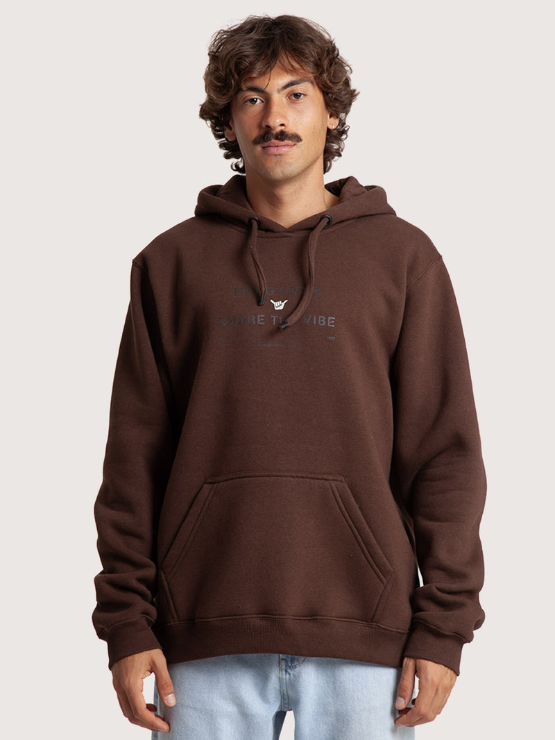 Moletom Canguru Fechado Marrom Hang Loose Play