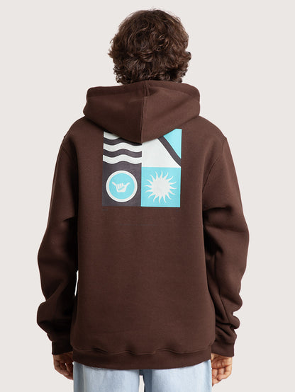 Moletom Canguru Fechado Marrom Hang Loose Play