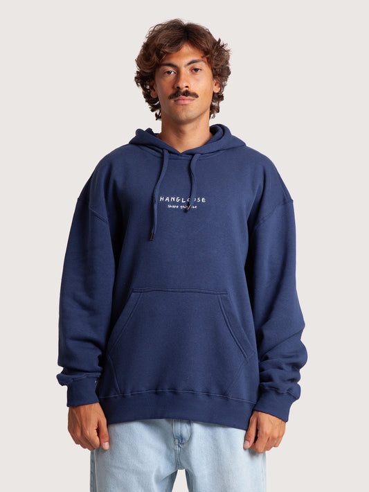 Moletom Canguru Azul Marinho Hang Loose Embro
