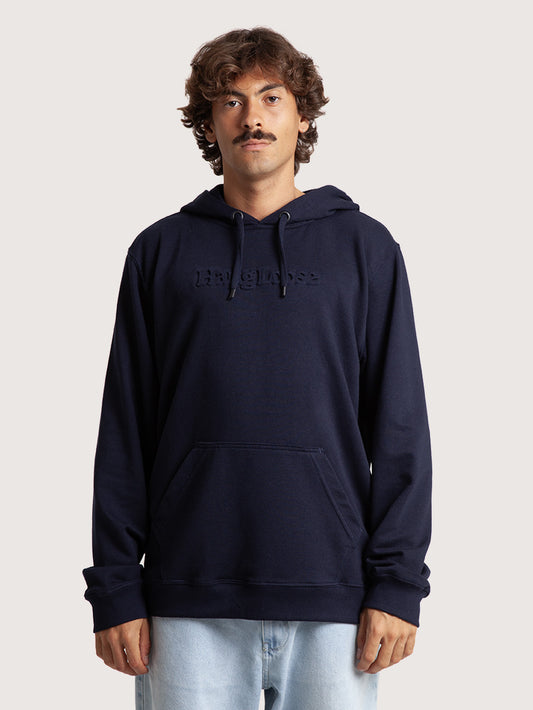Moletom Canguru Azul Marinho Hang Loose Emboss