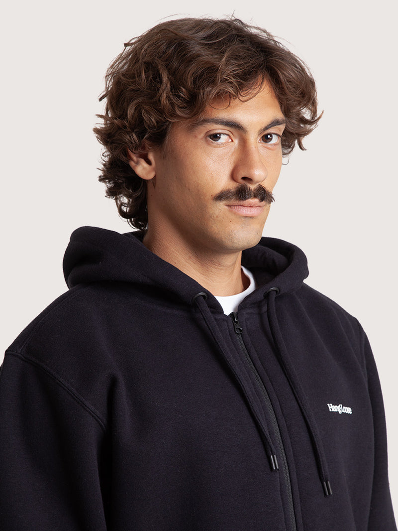 Moletom Canguru Preto Hang Loose Typo