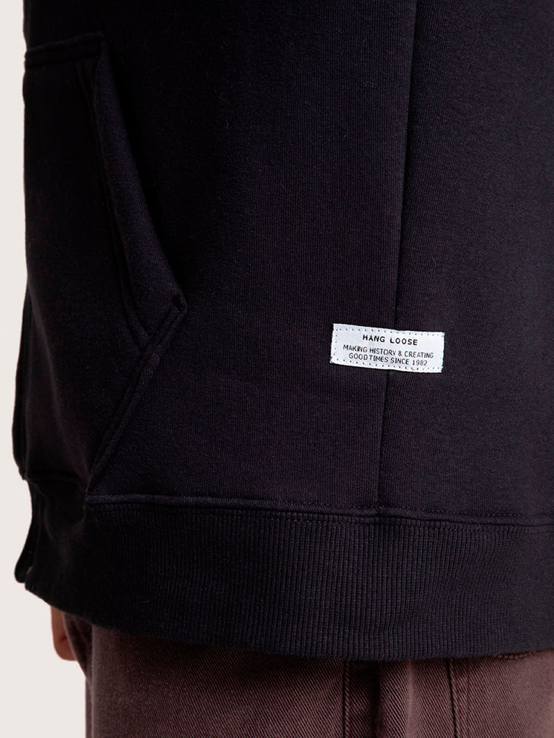 Moletom Canguru Preto Hang Loose Typo