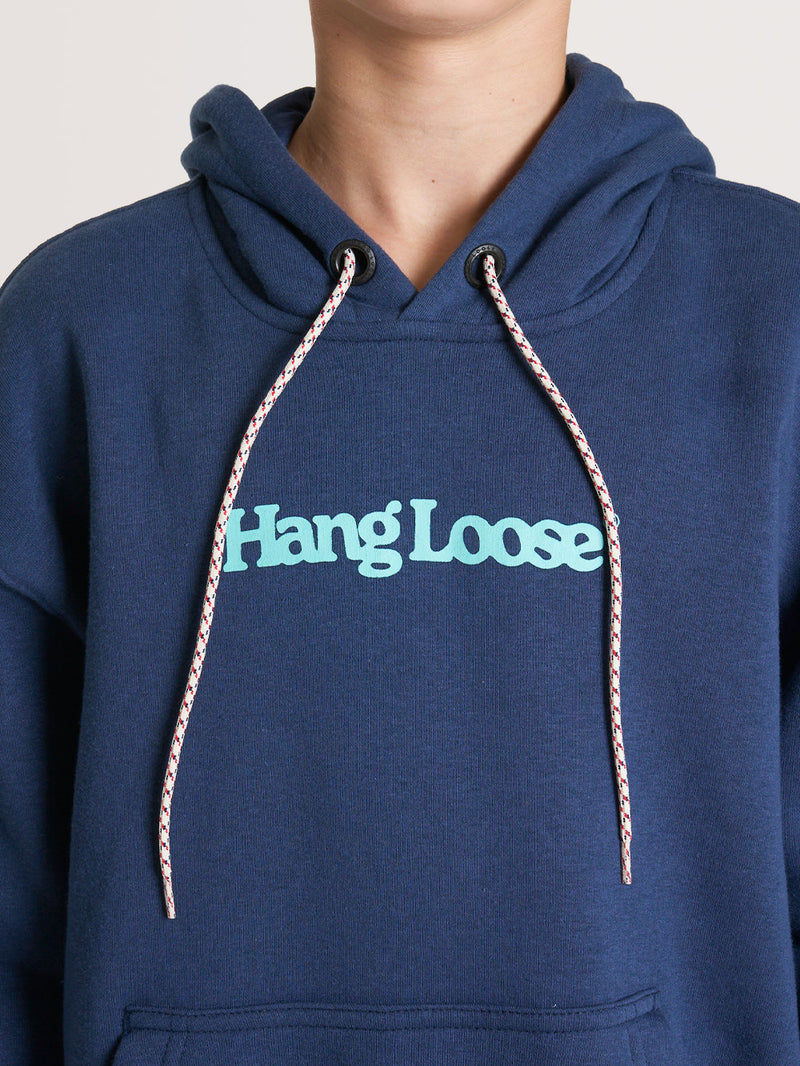 Moletom Canguru Typo Hang Loose Azul Marinho