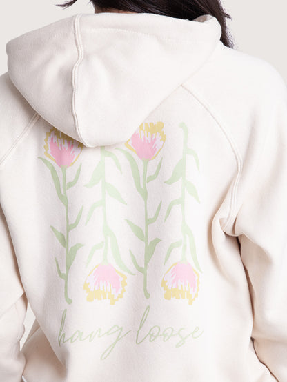 Moletom Canguru Off White Hang Loose Flowers
