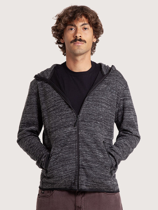 Blusa Fleece Hang Loose Interlock Cinza Mescla