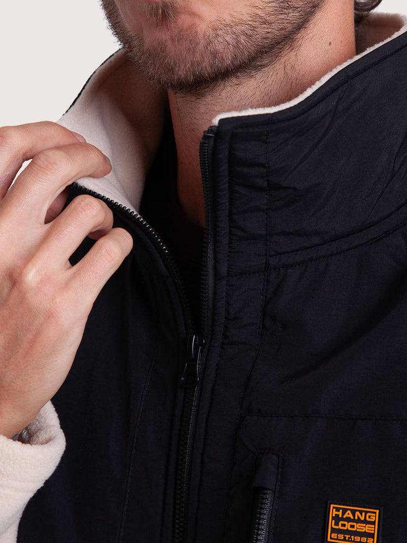 Blusa Fleece com Zíper Areia Hang Loose Zippy