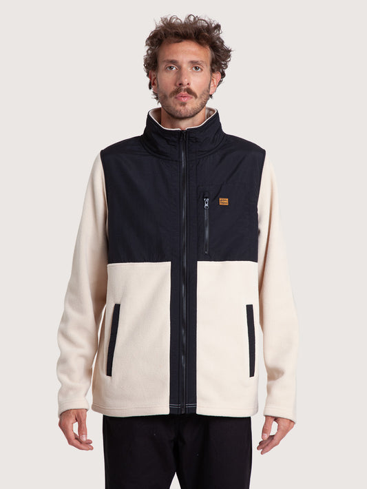 Blusa Fleece com Zíper Areia Hang Loose Zippy