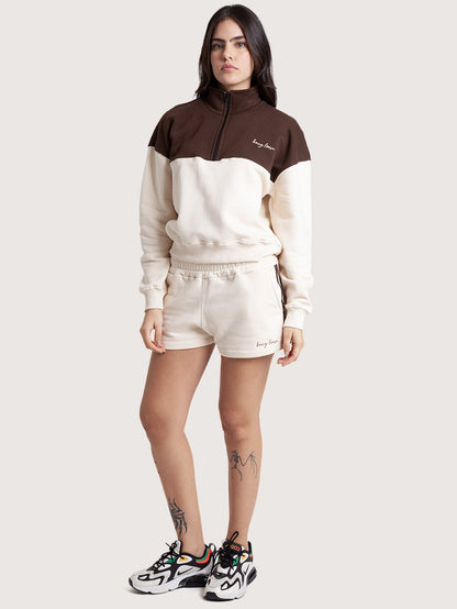 Moletom Canguru Special Cut Hang Loose Off White Bicolor