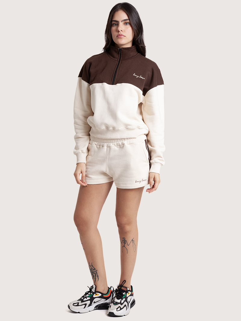 Moletom Canguru Special Cut Hang Loose Off White Bicolor