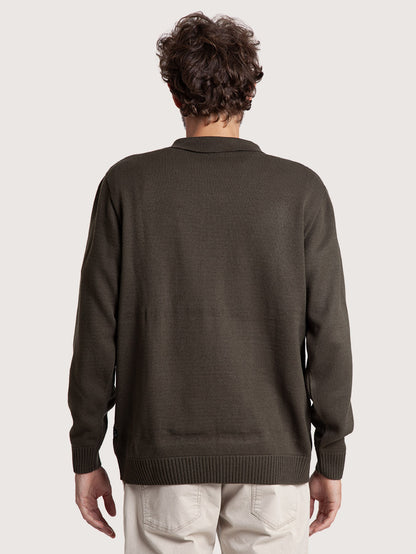 Suéter Tricot Verde Oliva Hang Loose Zipper