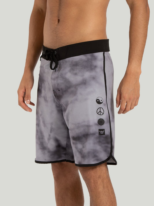 Boardshort Hang Loose Tie Dye Preto