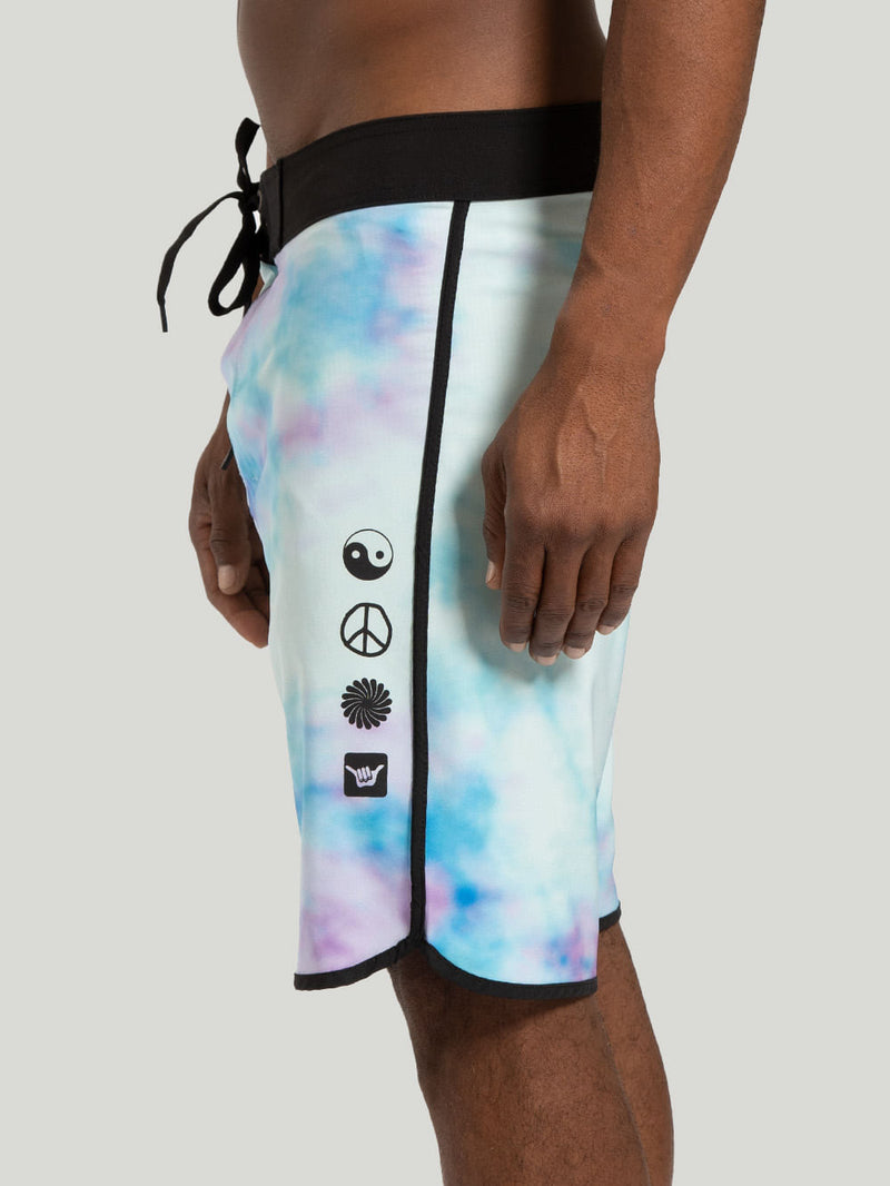 Boardshort Hang Loose Tie Dye Acqua