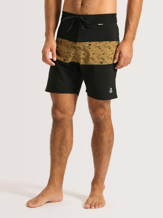 Boardshorts Hang Loose Pico 18'' Preto e Caqui