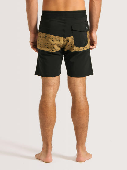 Boardshorts Hang Loose Pico 18'' Preto e Caqui