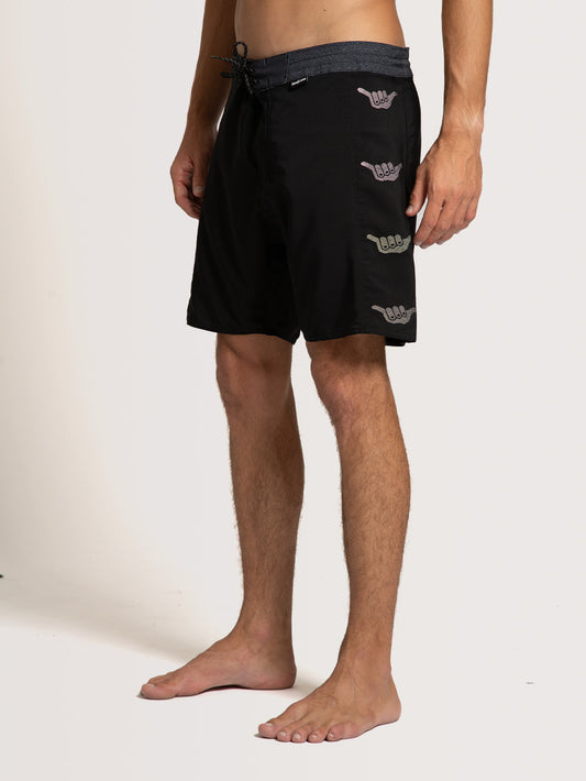 Boardshort Hang Loose Shaka 18'' Preto