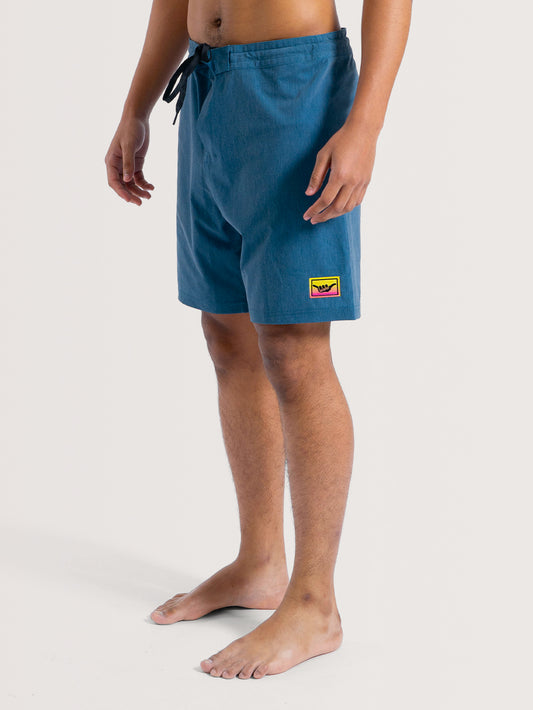 Boardshorts 18 Polegadas Azul Hang Loose Retro