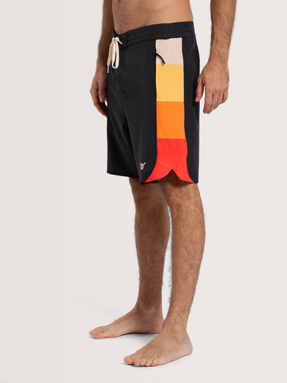 Boardshorts 18 Preto Hang Loose Neon