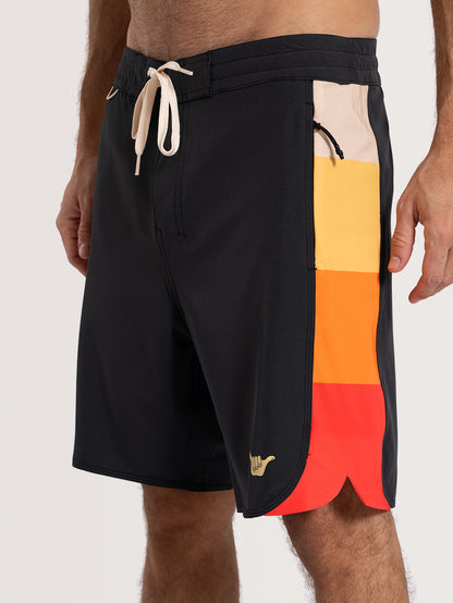 Boardshorts 18 Preto Hang Loose Neon
